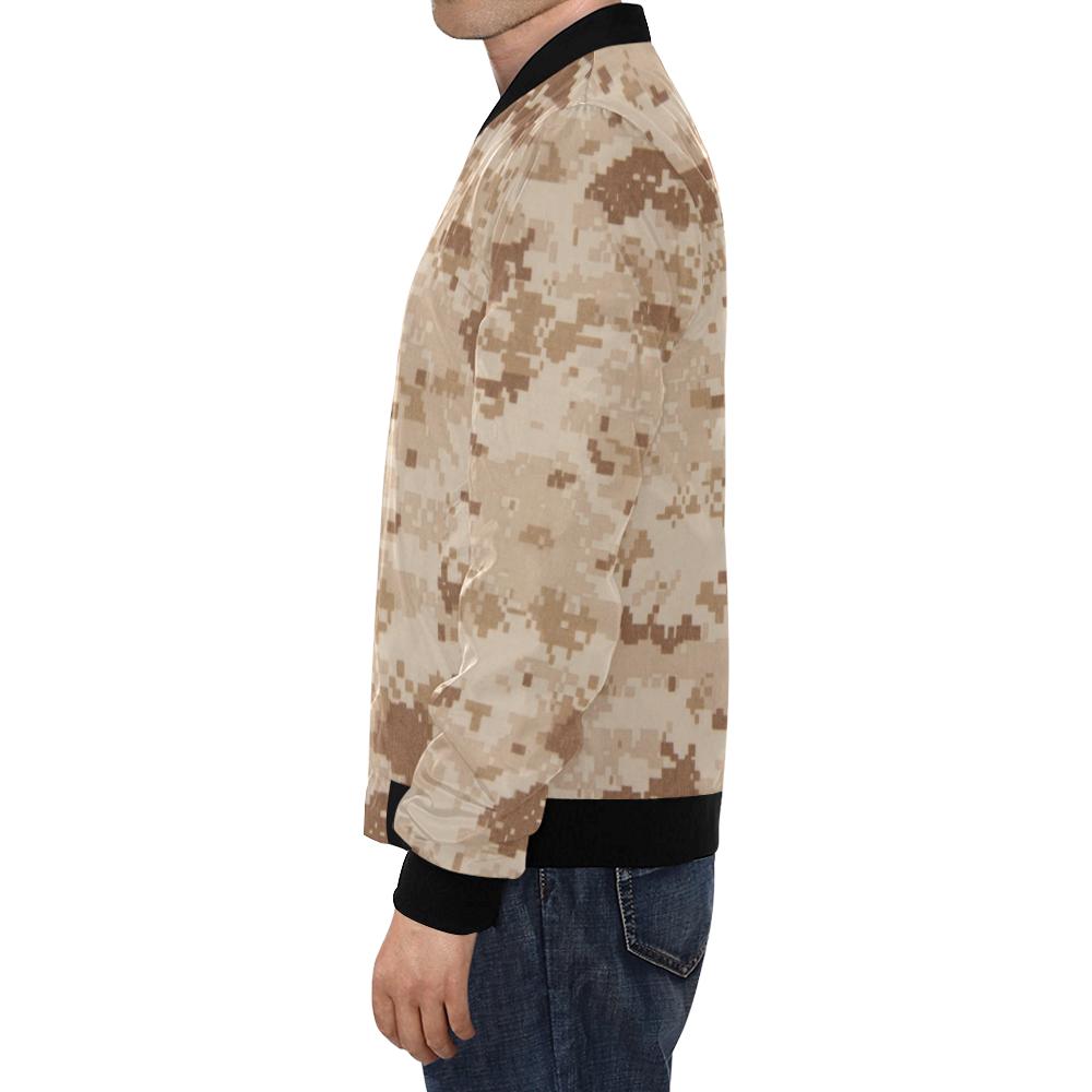 Marine Military Camouflage Camo Pattern Print Men's Bomber Jacket-grizzshop