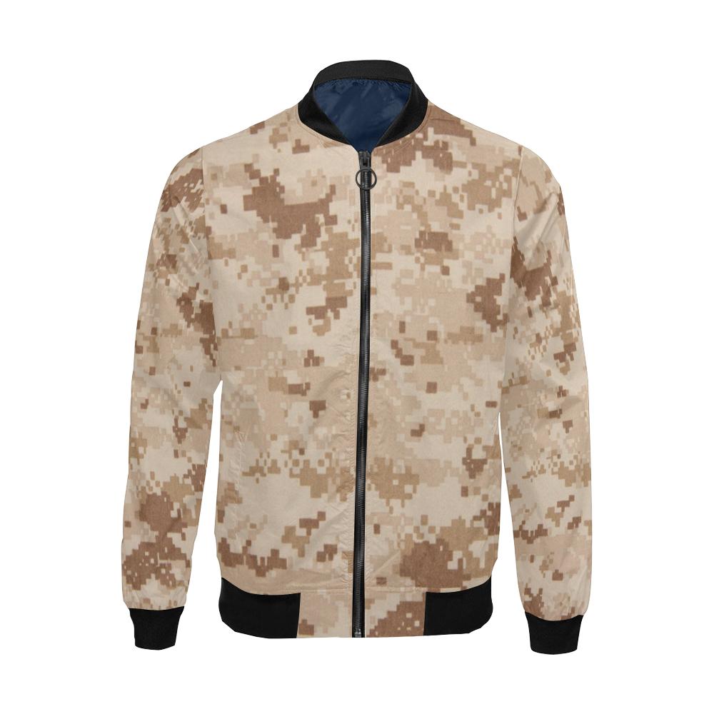 Marine Military Camouflage Camo Pattern Print Men's Bomber Jacket-grizzshop