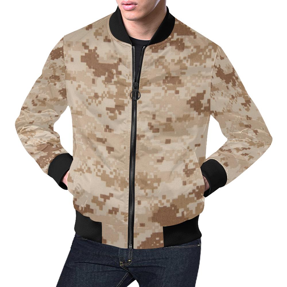 Marine Military Camouflage Camo Pattern Print Men's Bomber Jacket-grizzshop