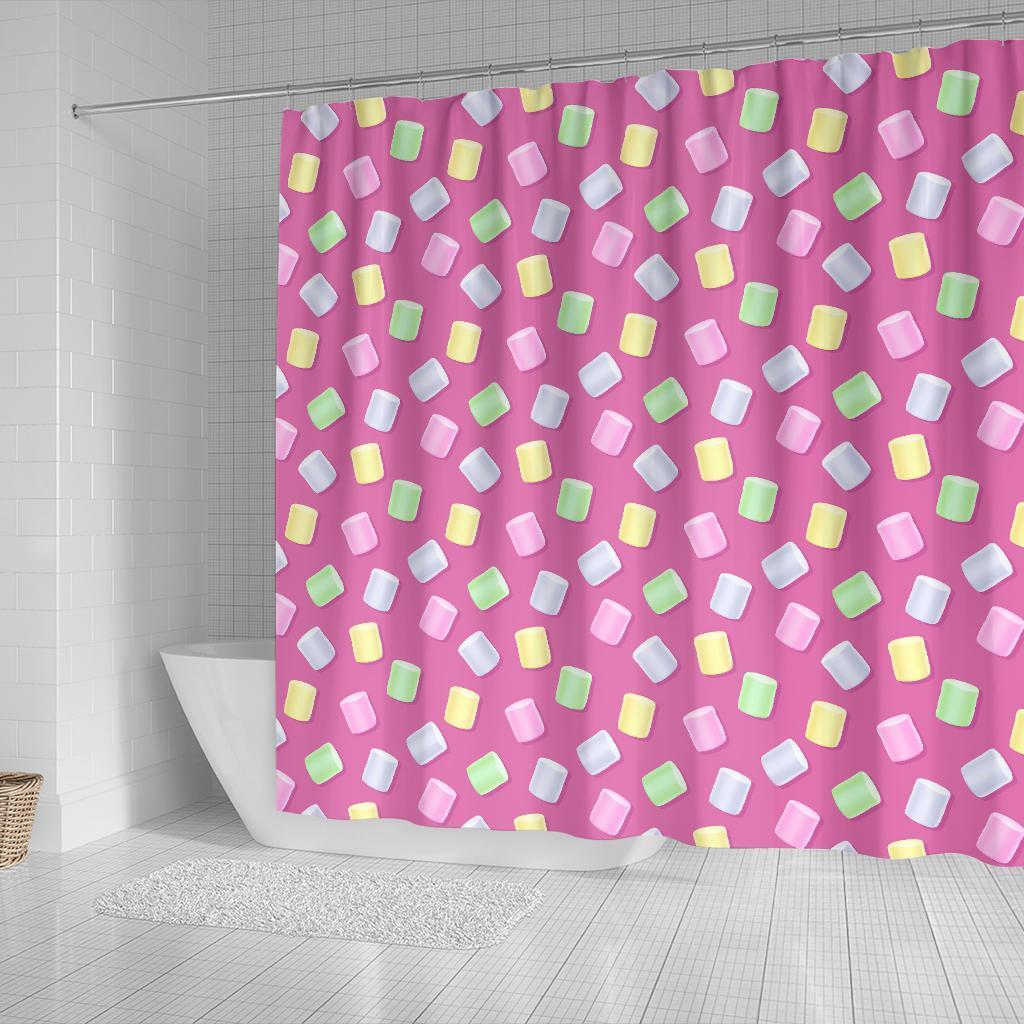 Marshmallow Colorful Pattern Print Bathroom Shower Curtain-grizzshop