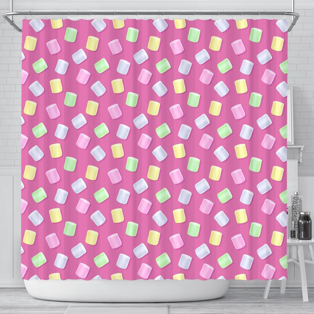 Marshmallow Colorful Pattern Print Bathroom Shower Curtain-grizzshop
