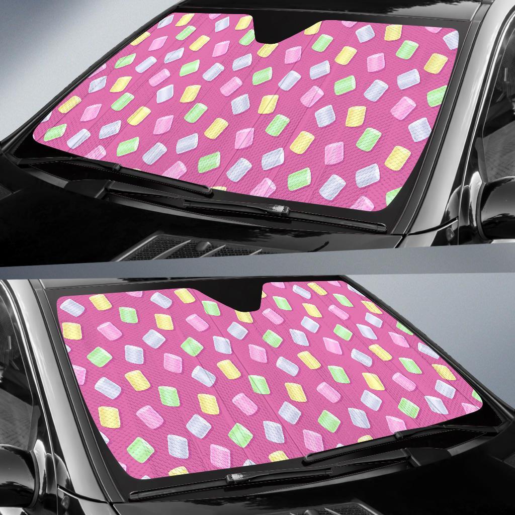 Marshmallow Colorful Pattern Print Car Sun Shade-grizzshop
