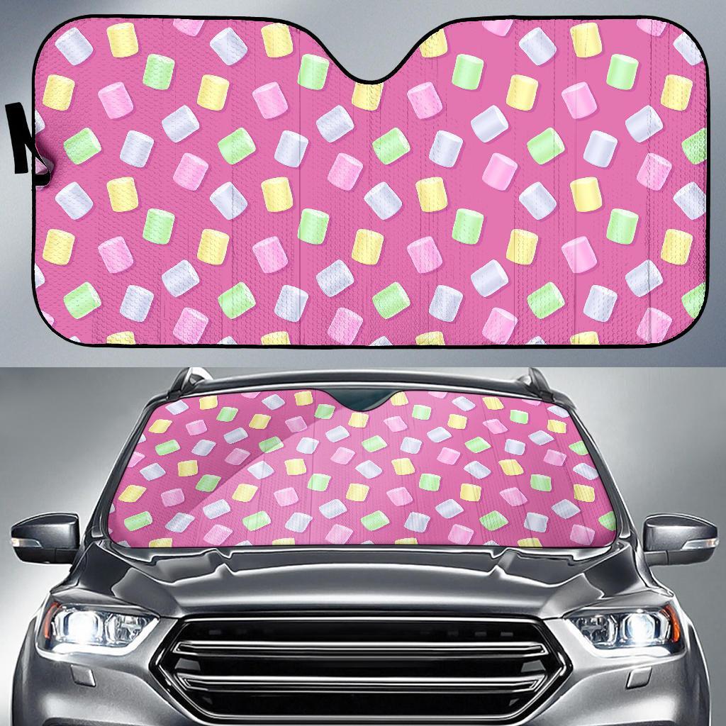 Marshmallow Colorful Pattern Print Car Sun Shade-grizzshop
