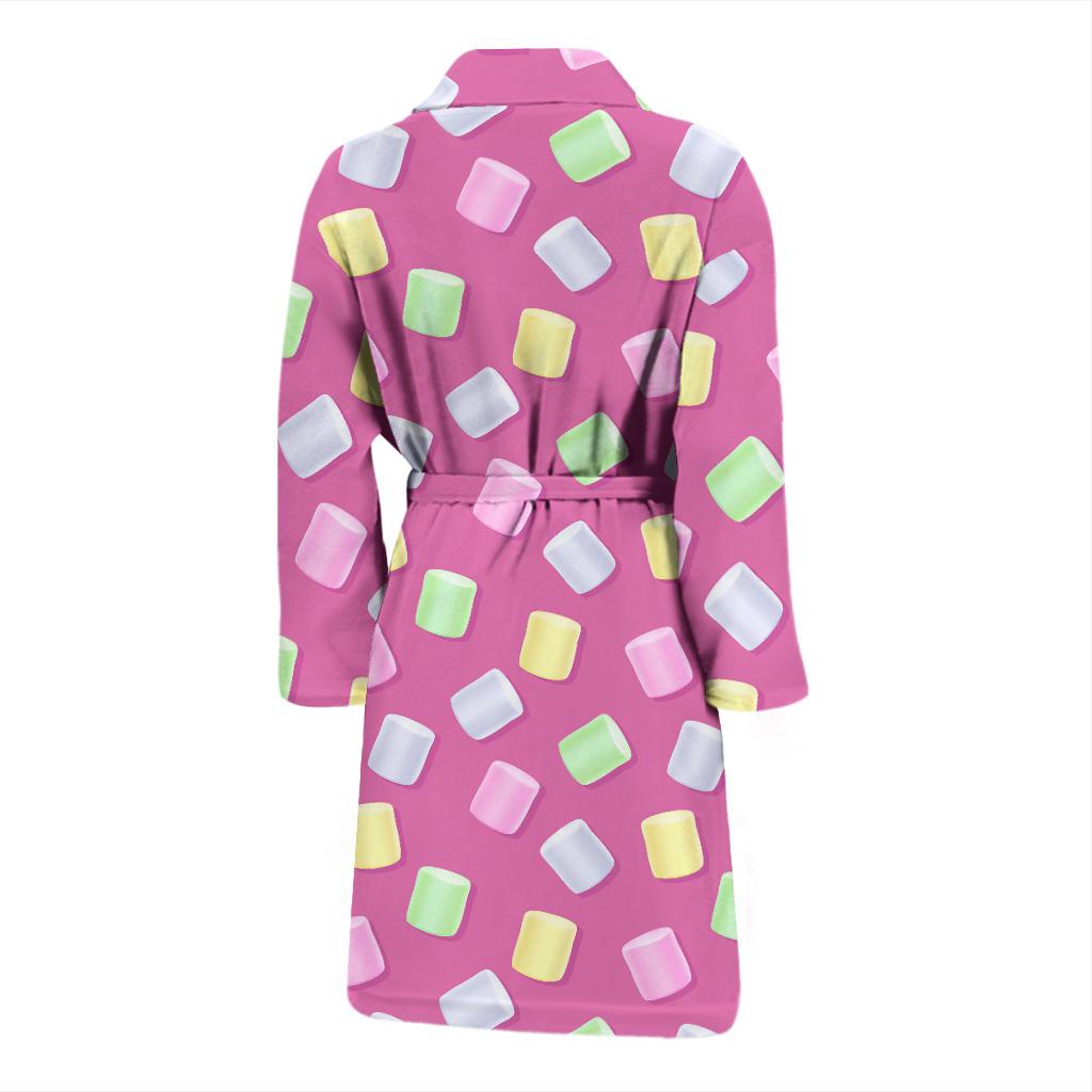 Marshmallow Colorful Pattern Print Men Long Robe-grizzshop
