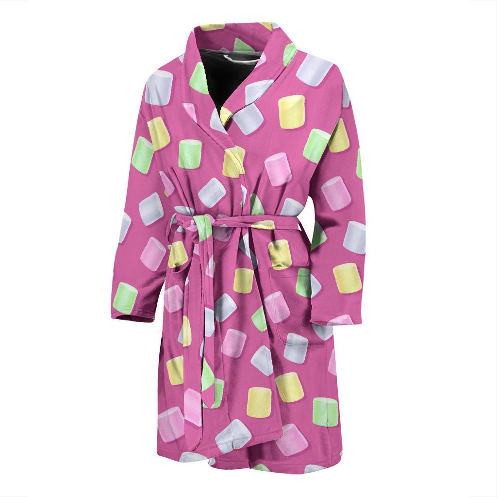 Marshmallow Colorful Pattern Print Men Long Robe-grizzshop