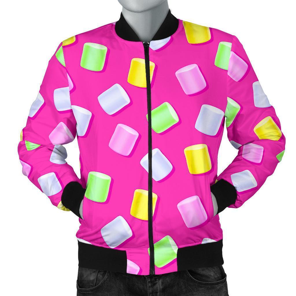 Marshmallow Colorful Pattern Print Men's Bomber Jacket-grizzshop