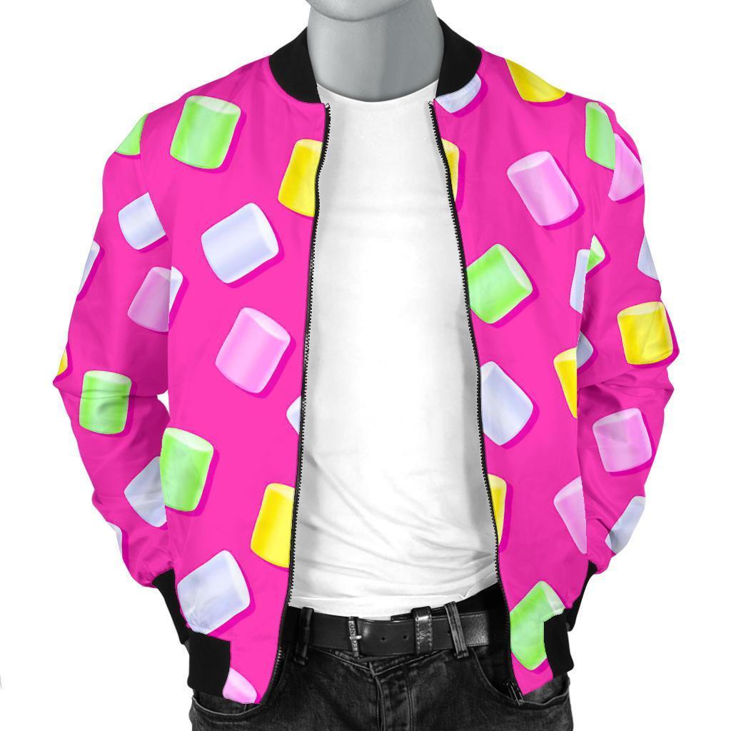 Marshmallow Colorful Pattern Print Men's Bomber Jacket-grizzshop