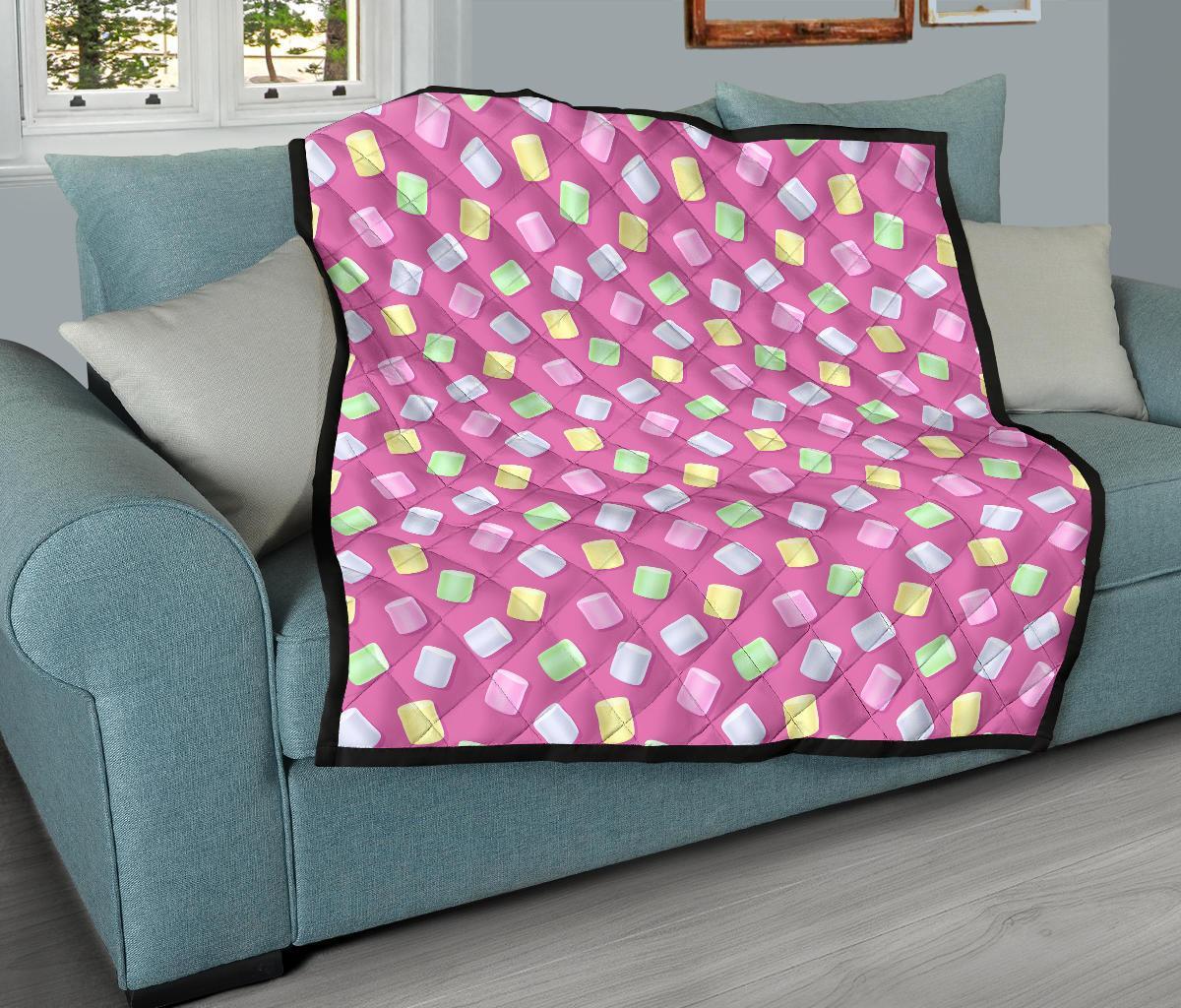 Marshmallow Colorful Pattern Print Quilt-grizzshop