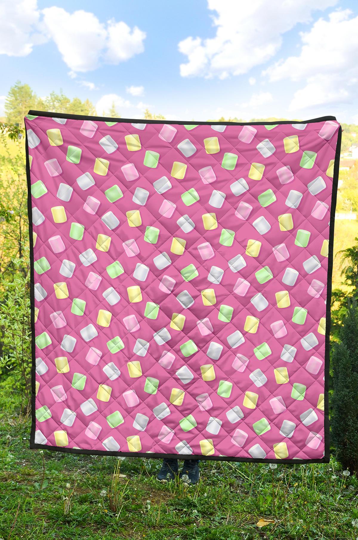 Marshmallow Colorful Pattern Print Quilt-grizzshop