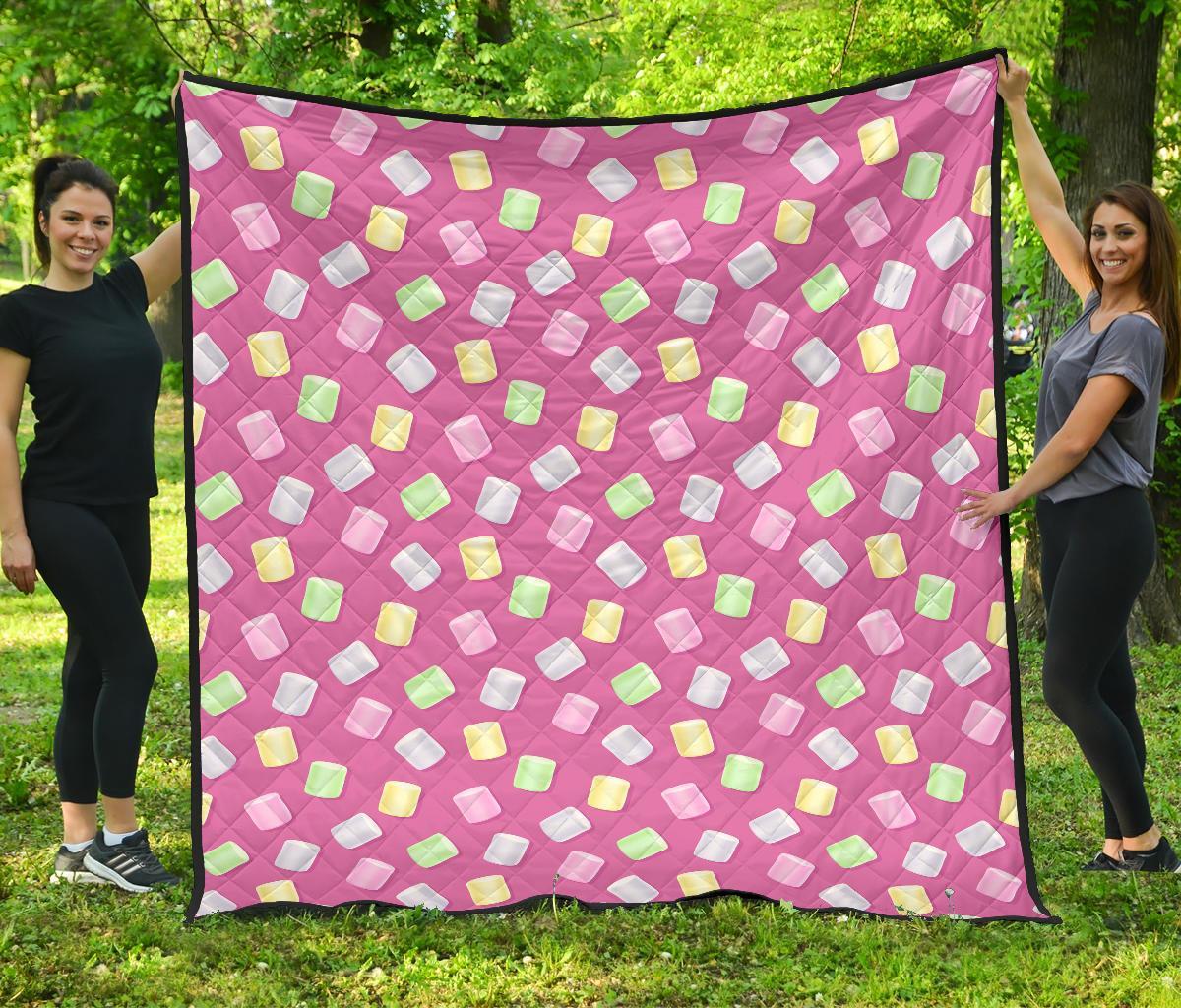 Marshmallow Colorful Pattern Print Quilt-grizzshop
