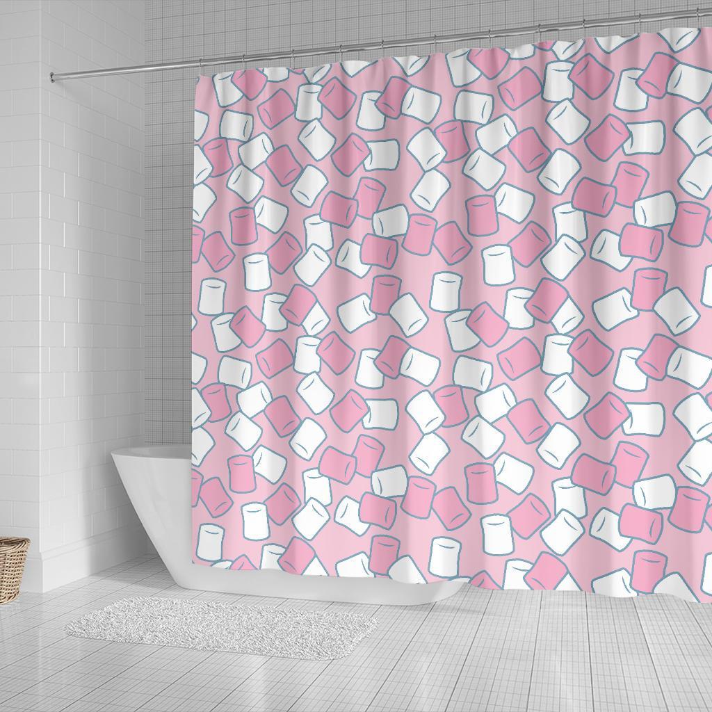Marshmallow Colorful Print Pattern Bathroom Shower Curtain-grizzshop