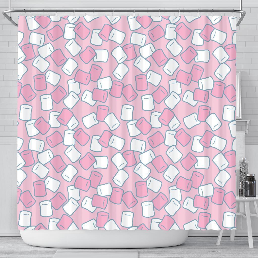 Marshmallow Colorful Print Pattern Bathroom Shower Curtain-grizzshop