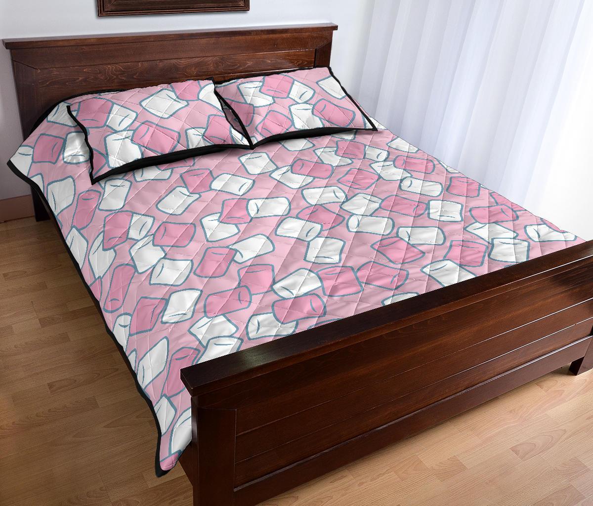 Marshmallow Colorful Print Pattern Bed Set Quilt-grizzshop