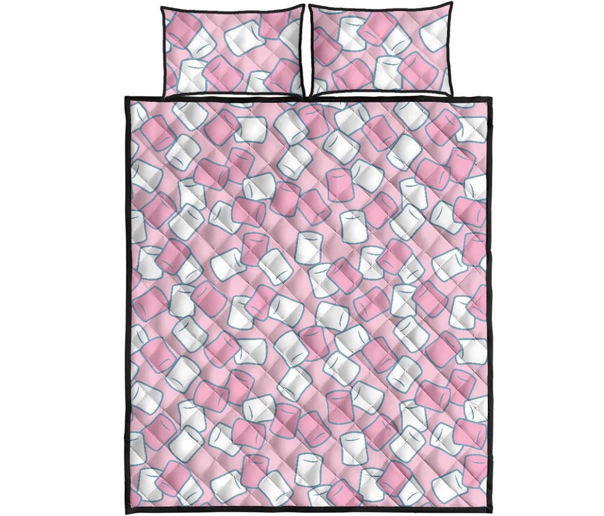Marshmallow Colorful Print Pattern Bed Set Quilt-grizzshop
