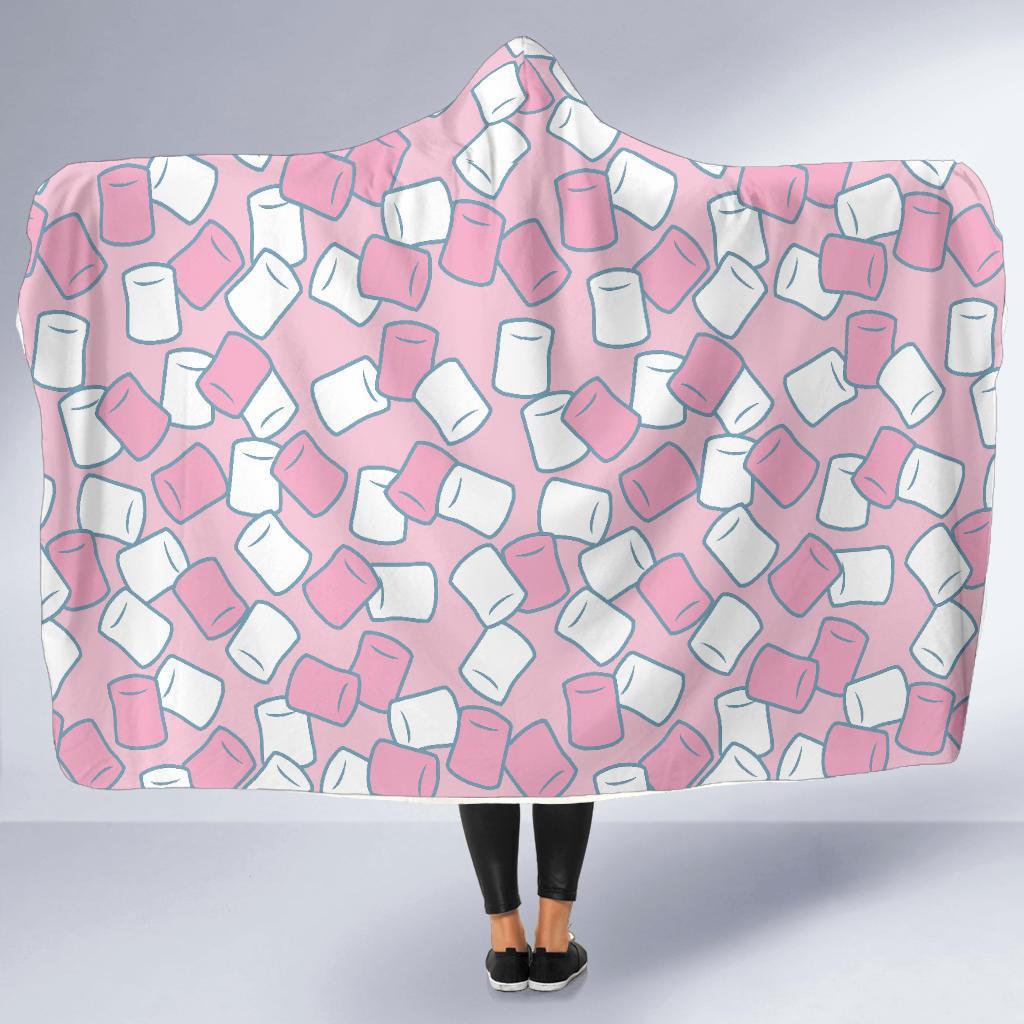 Marshmallow Colorful Print Pattern Hooded Blanket-grizzshop