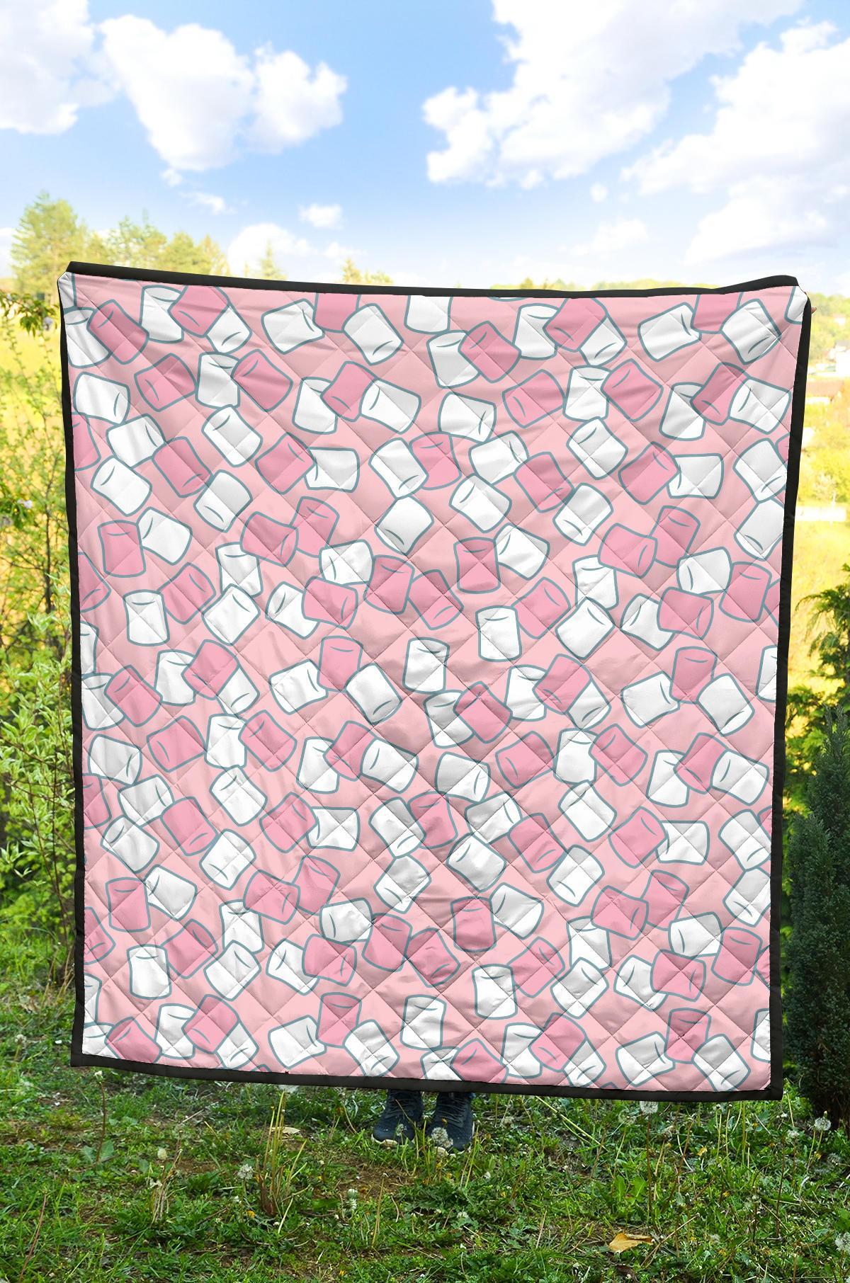 Marshmallow Colorful Print Pattern Quilt-grizzshop