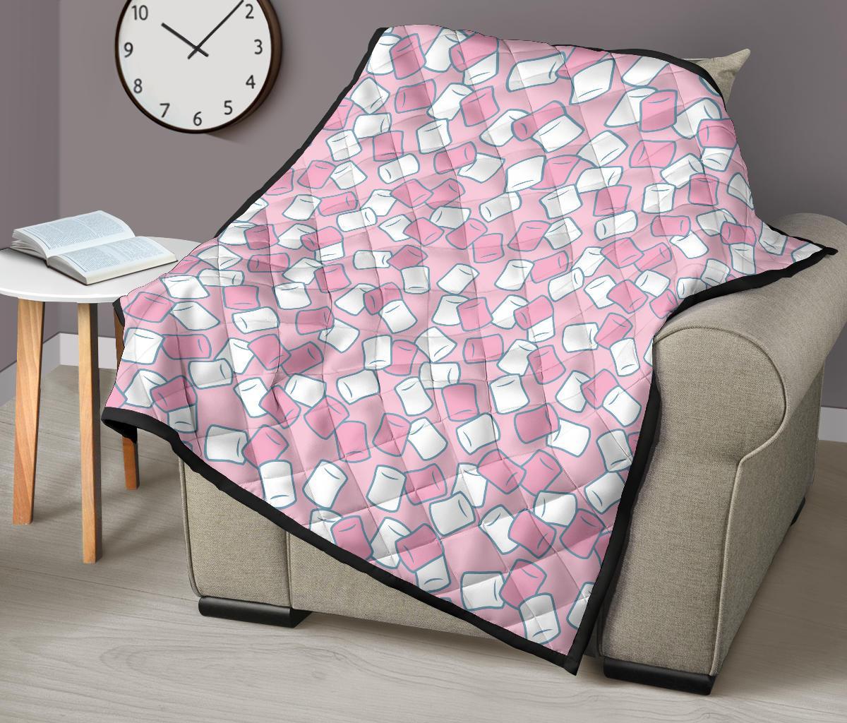 Marshmallow Colorful Print Pattern Quilt-grizzshop