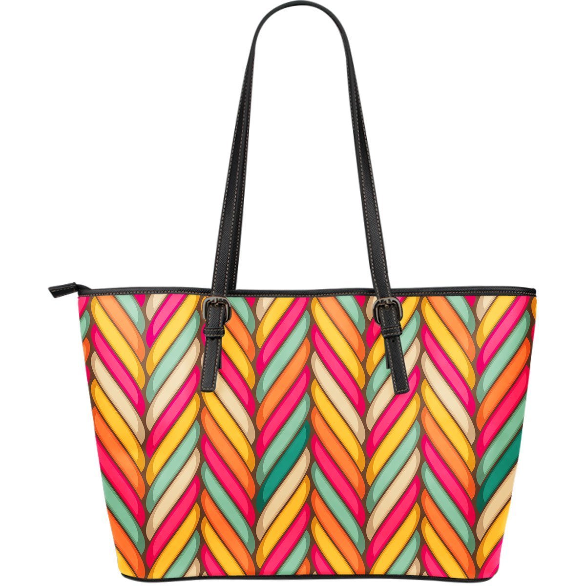 Marshmallow Pattern Print Leather Tote Bag-grizzshop