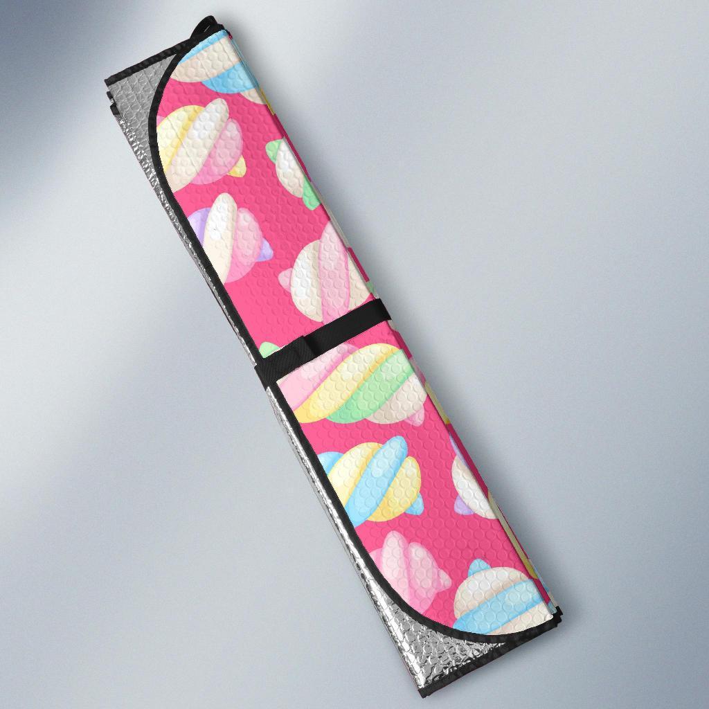 Marshmallow Pink Pattern Print Car Sun Shade-grizzshop