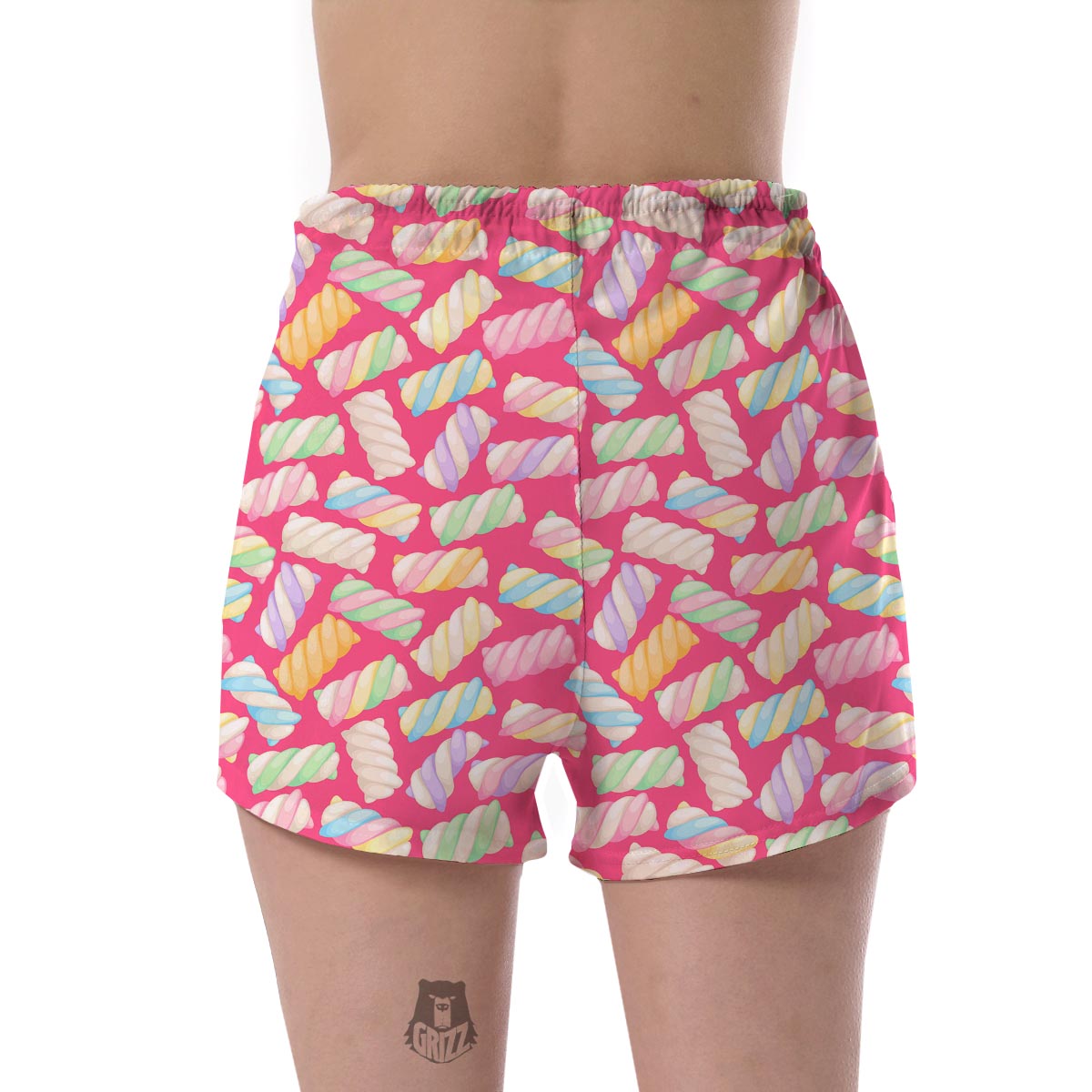 Marshmallow Pink Pattern Print Women's Shorts-grizzshop