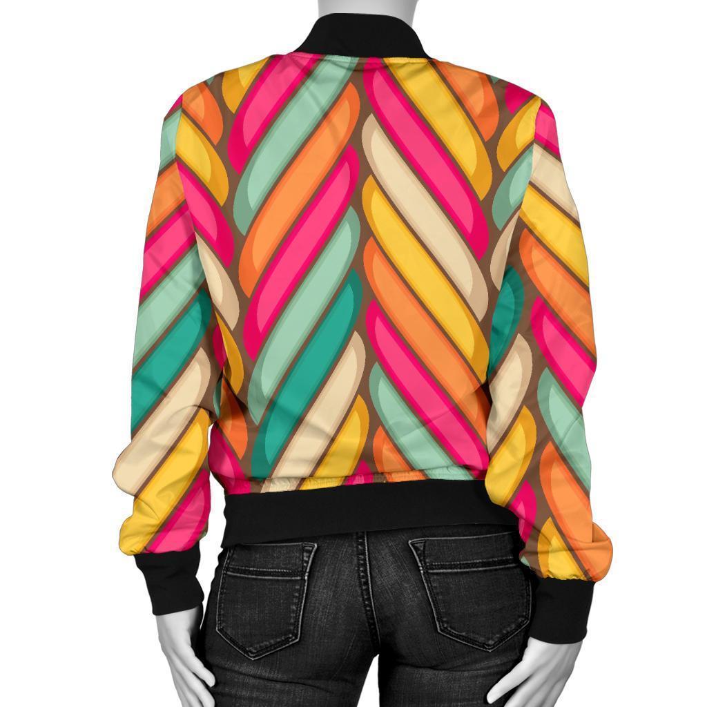 Marshmallow Pattern Print Women Casual Bomber Jacket-grizzshop
