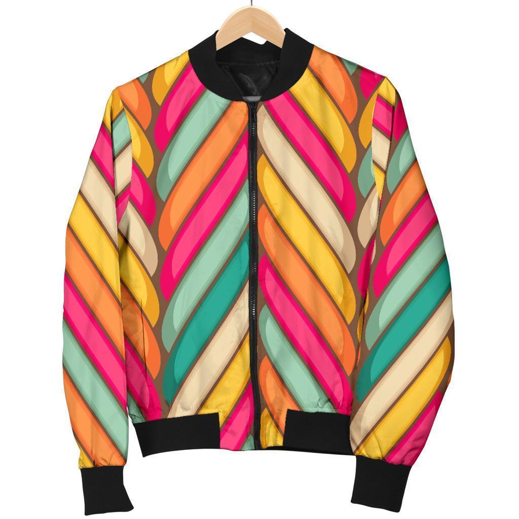 Marshmallow Pattern Print Women Casual Bomber Jacket-grizzshop
