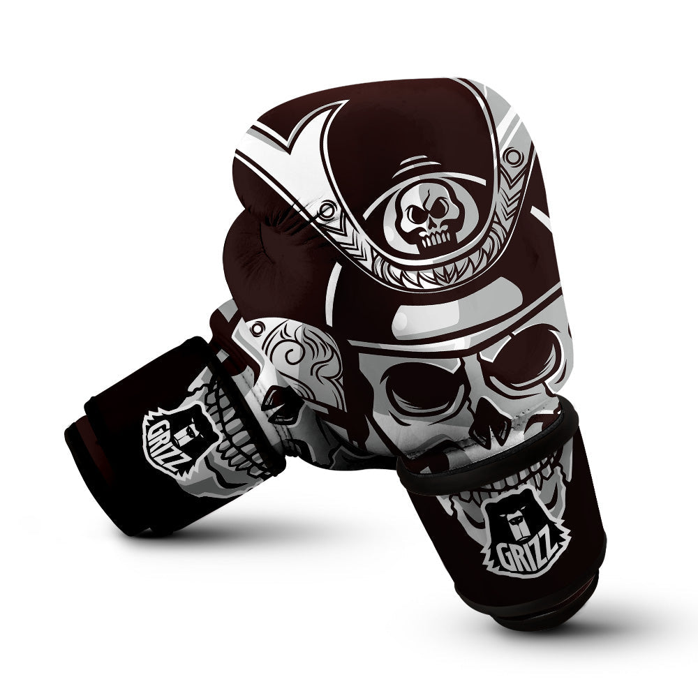 Mask Black Samurai Print Boxing Gloves-grizzshop