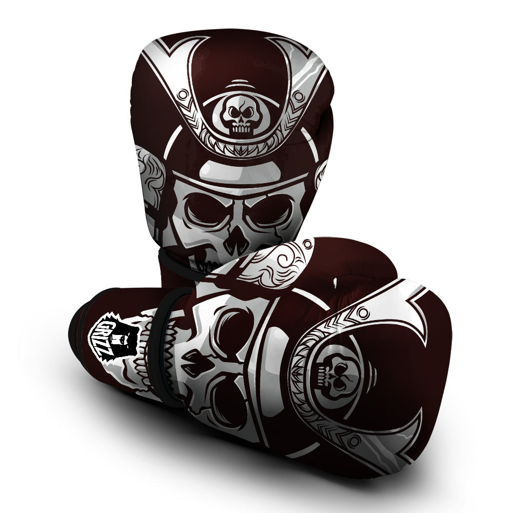 Mask Black Samurai Print Boxing Gloves-grizzshop