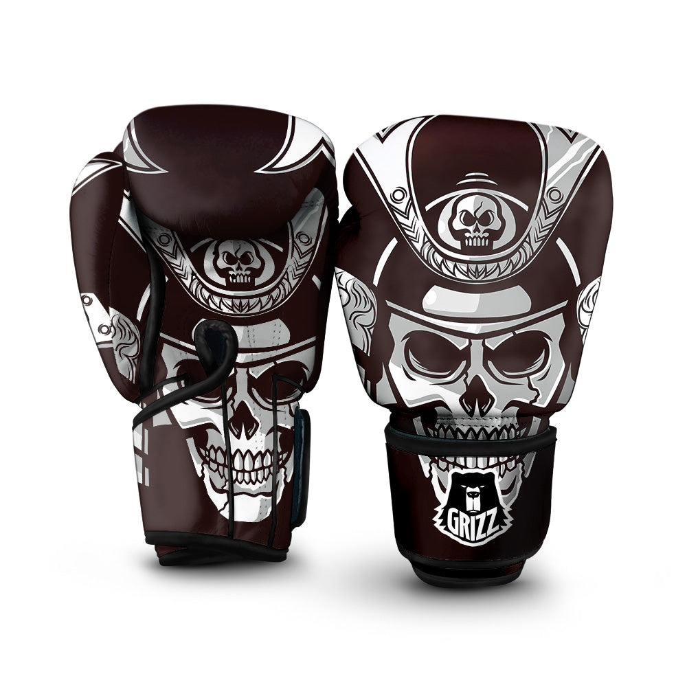 Mask Black Samurai Print Boxing Gloves-grizzshop