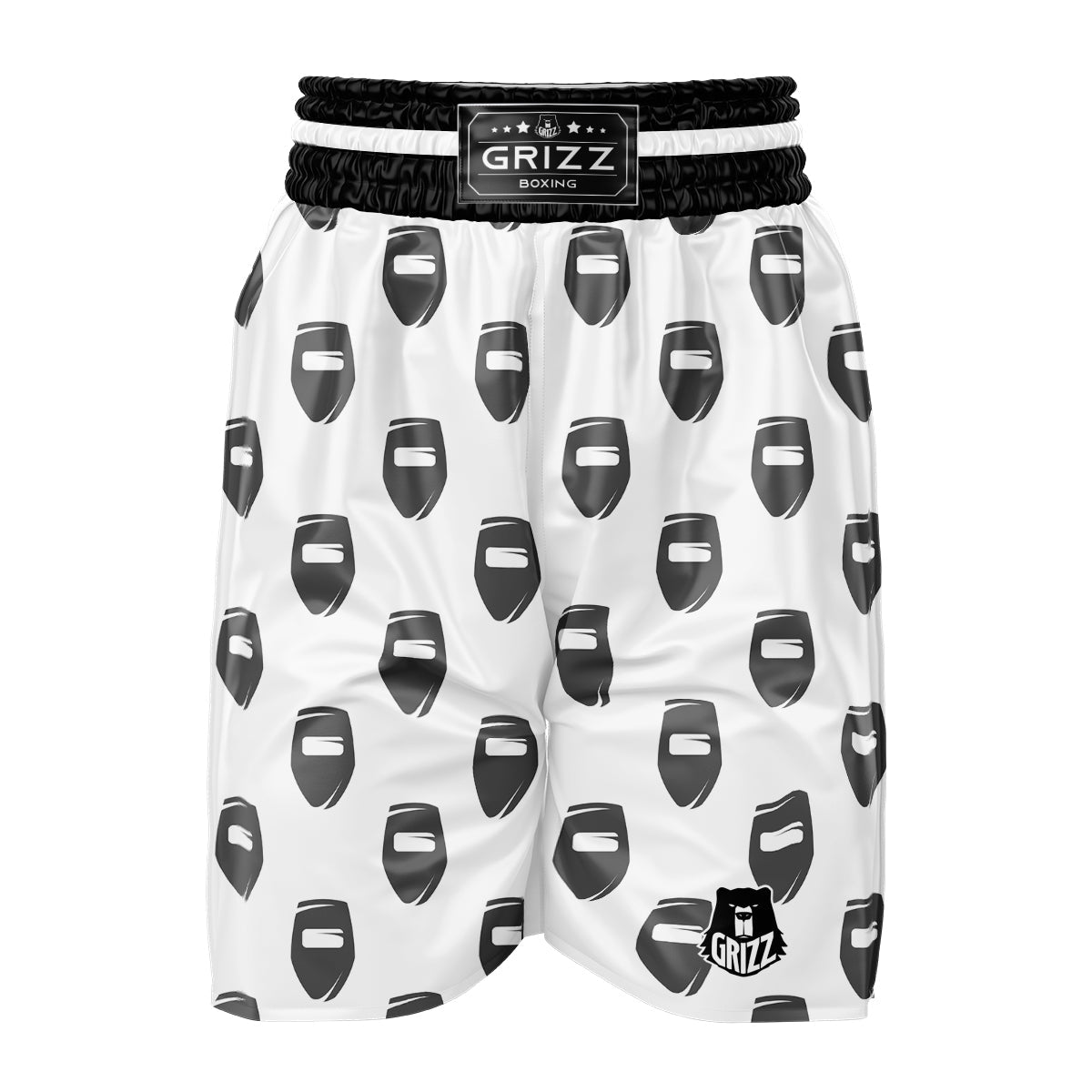 Mask Welding Print Pattern Boxing Shorts-grizzshop