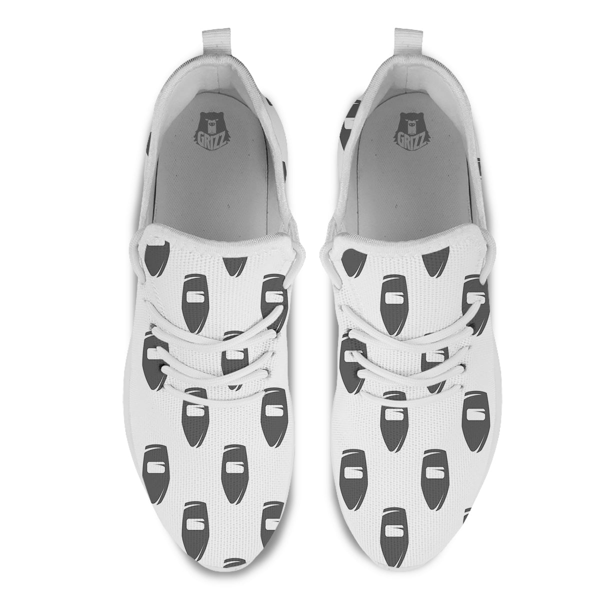 Mask Welding Print Pattern White Athletic Shoes-grizzshop