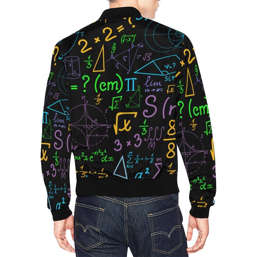 Math Pattern Print Men's Bomber Jacket-grizzshop