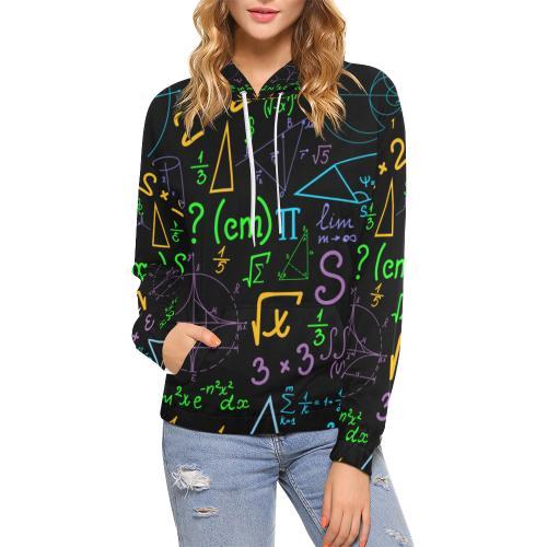 Math Pattern Print Women Pullover Hoodie-grizzshop