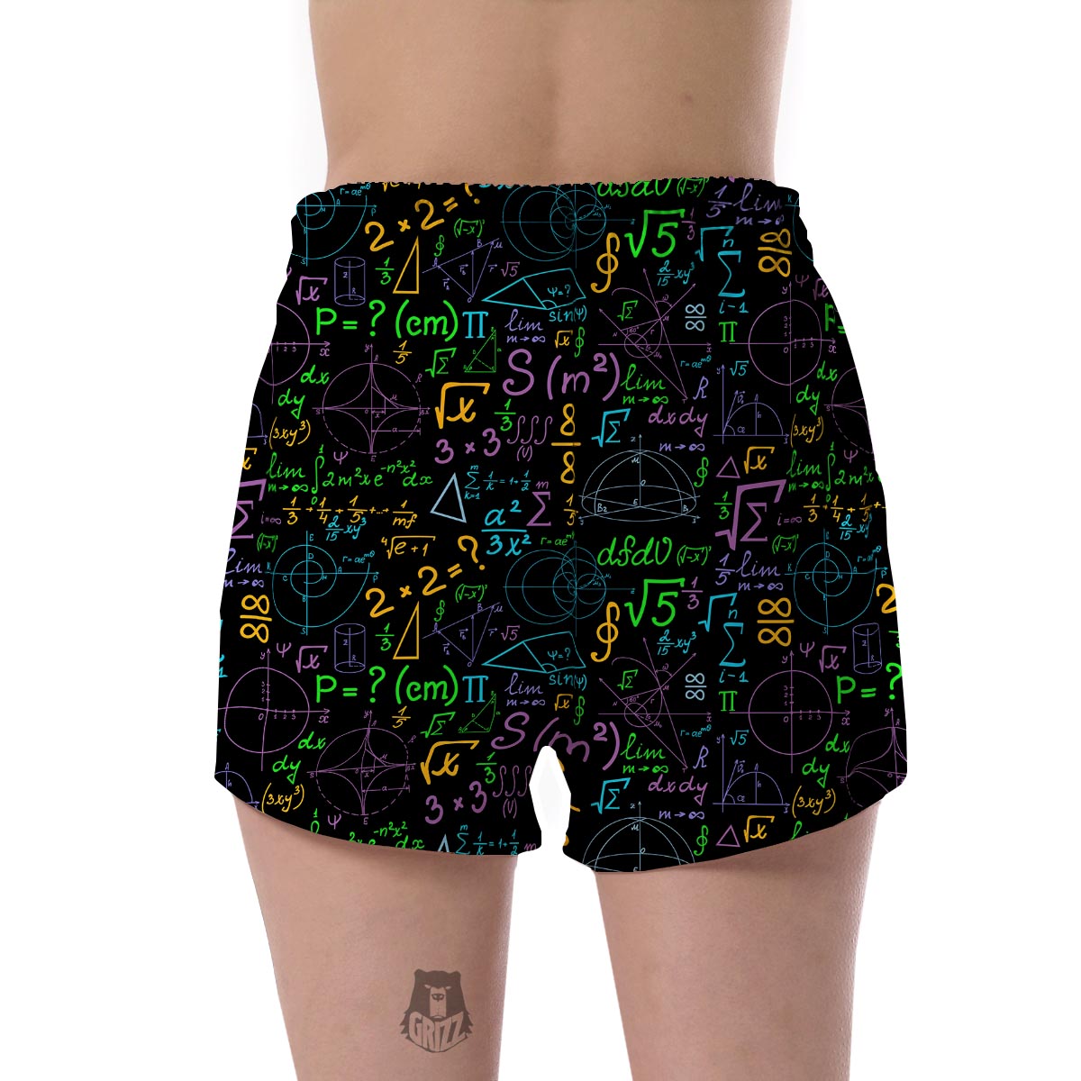 Math Pattern Print Women's Shorts-grizzshop