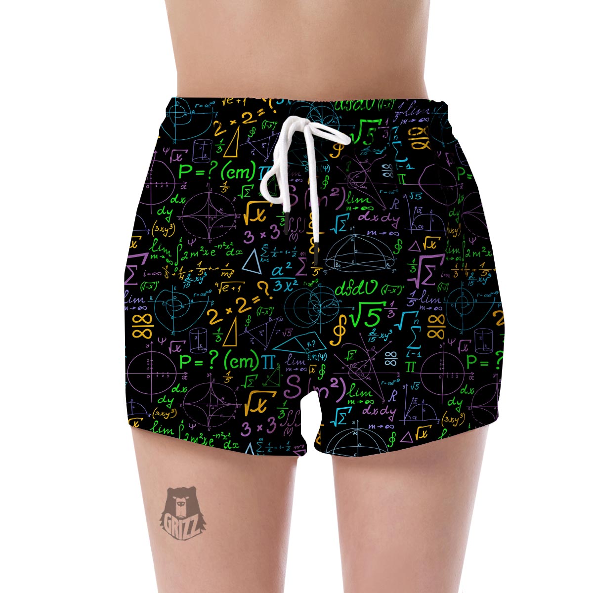 Math Pattern Print Women's Shorts-grizzshop