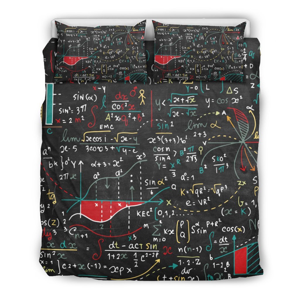 Math Print Pattern Duvet Cover Bedding Set-grizzshop