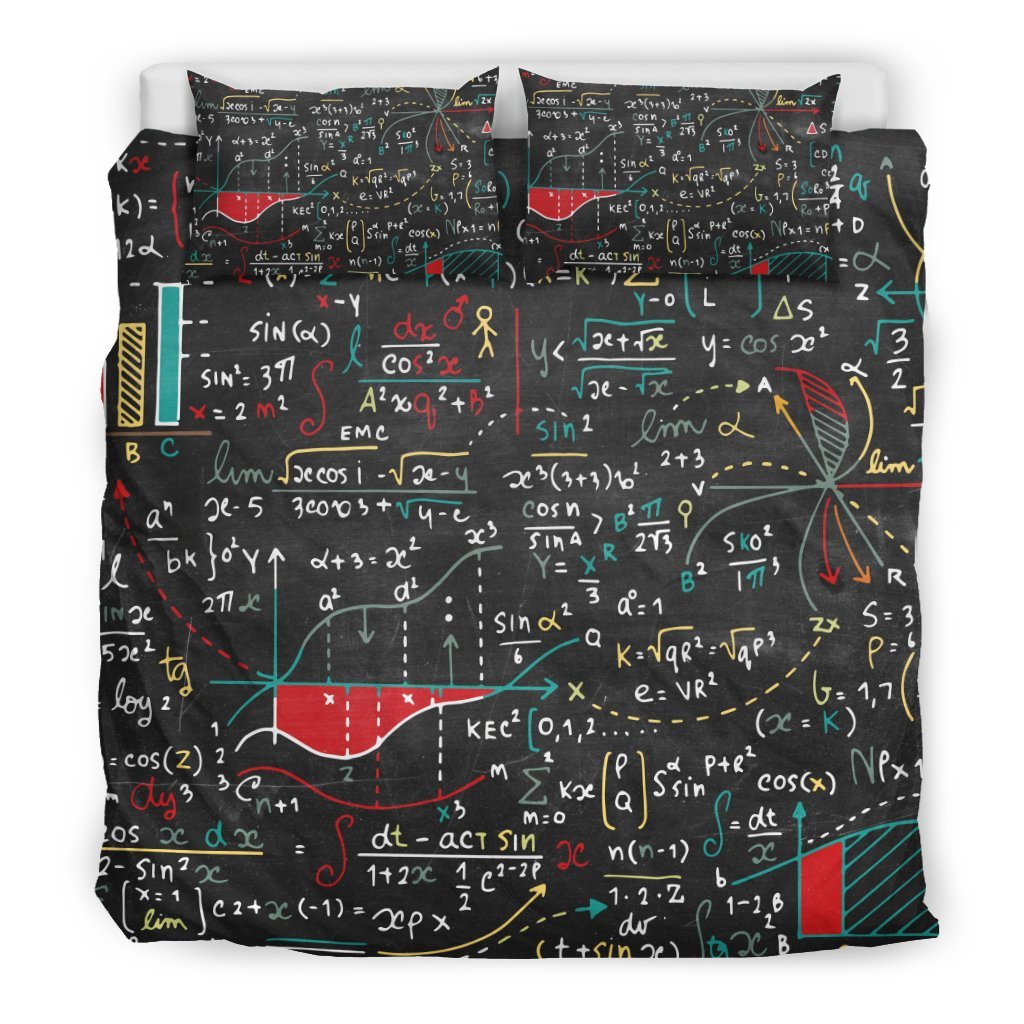 Math Print Pattern Duvet Cover Bedding Set-grizzshop