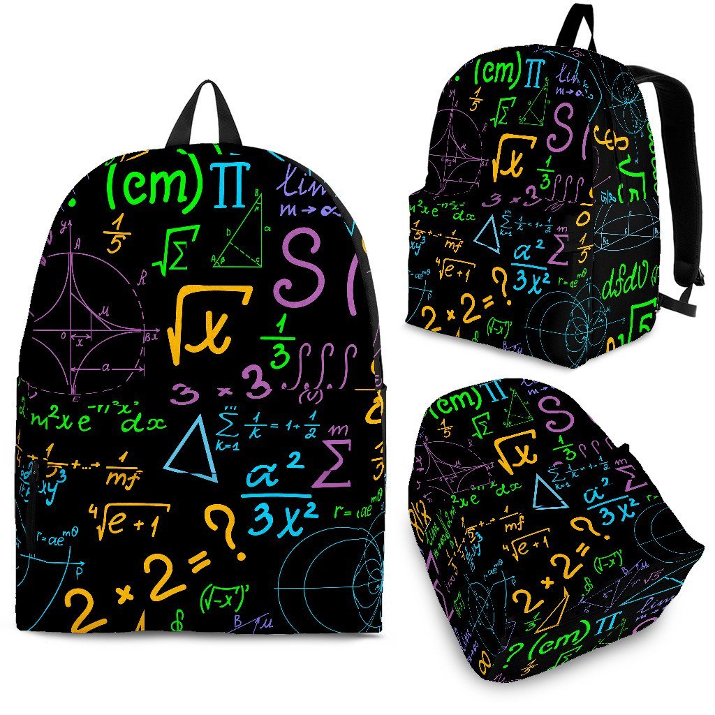 Math Pattern Print Backpack-grizzshop