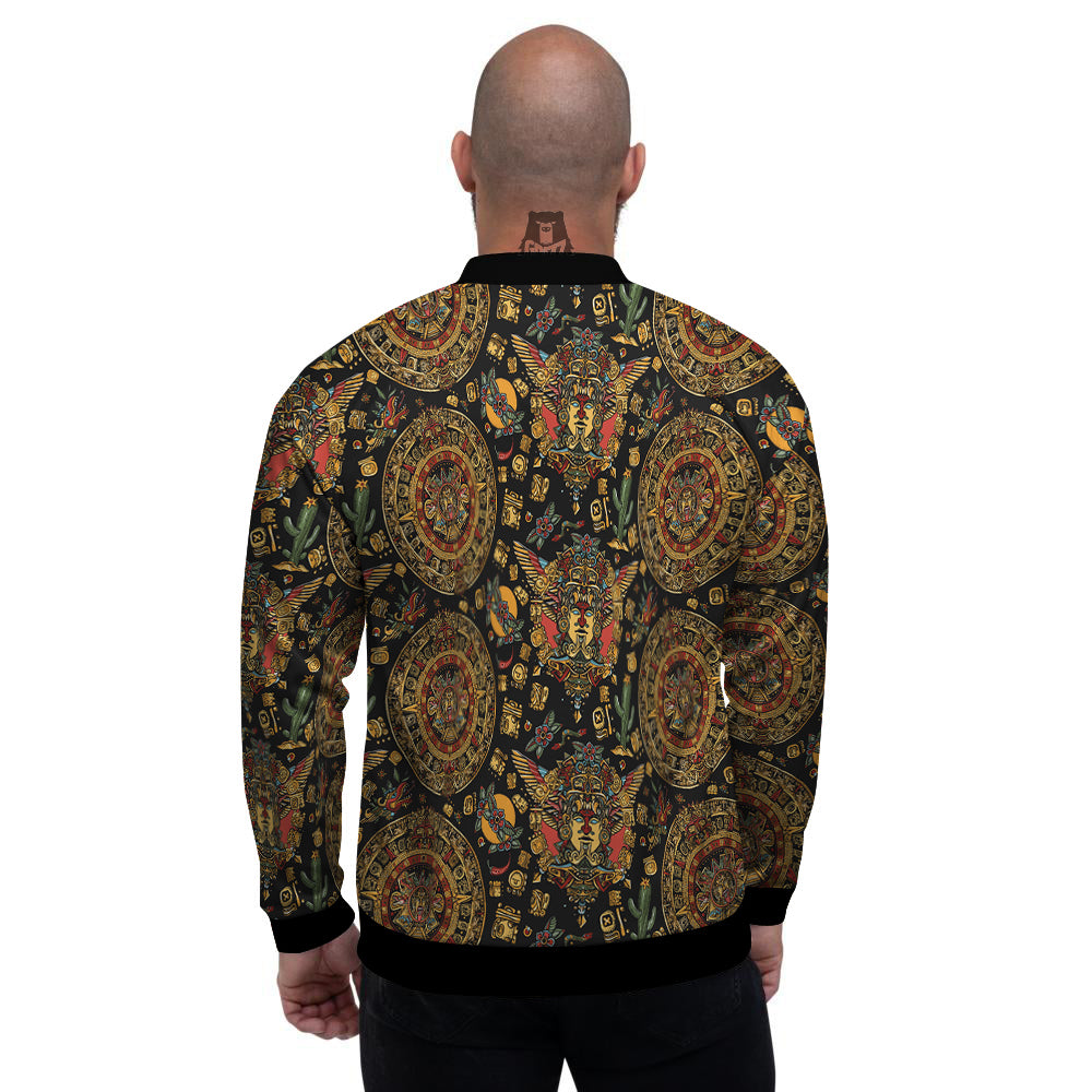 Maya Ancient Print Pattern Men's Bomber Jacket-grizzshop