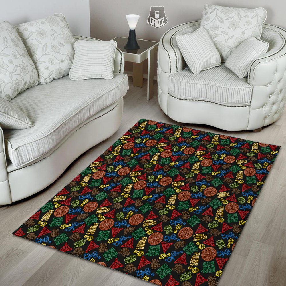 Maya Colorful Print Pattern Floor Mat-grizzshop