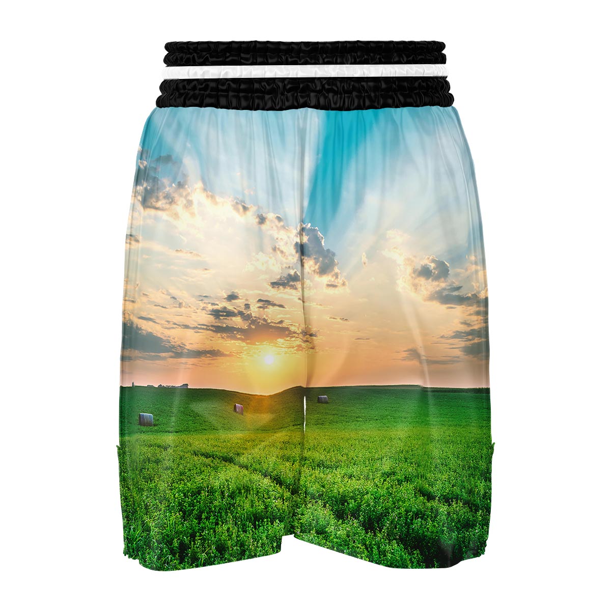 Meadow Sunrise Print Boxing Shorts-grizzshop