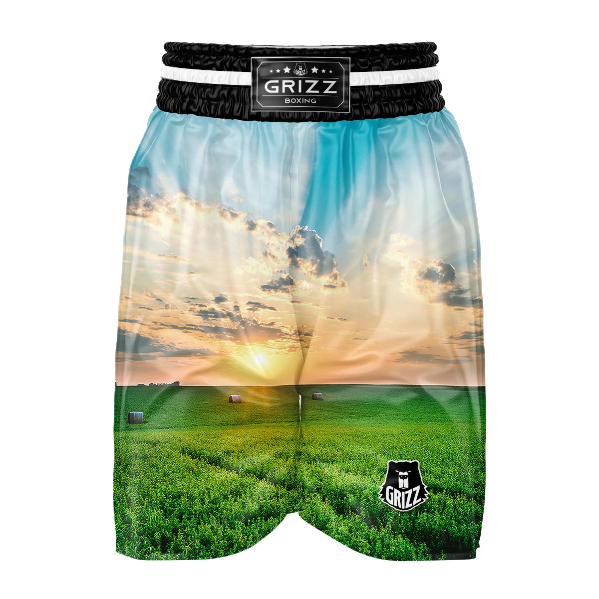 Meadow Sunrise Print Boxing Shorts-grizzshop