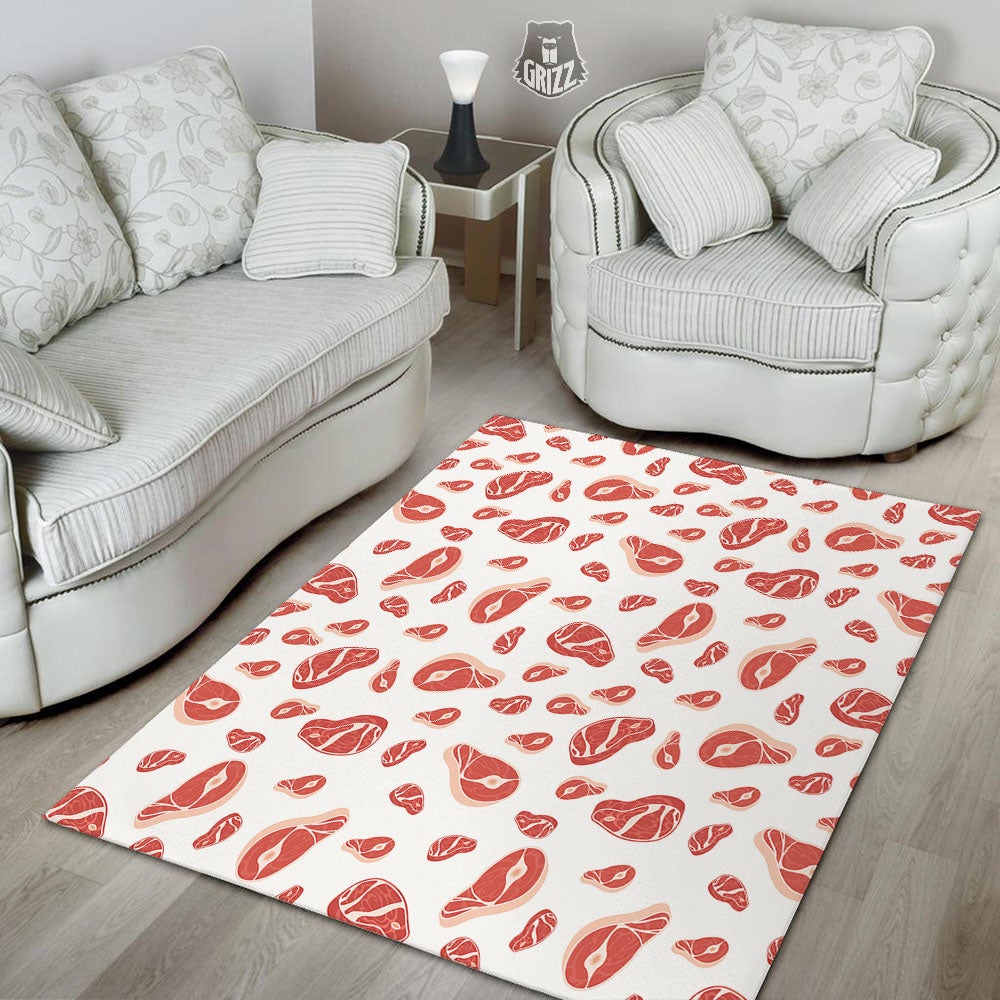 Meat Print Pattern Floor Mat-grizzshop