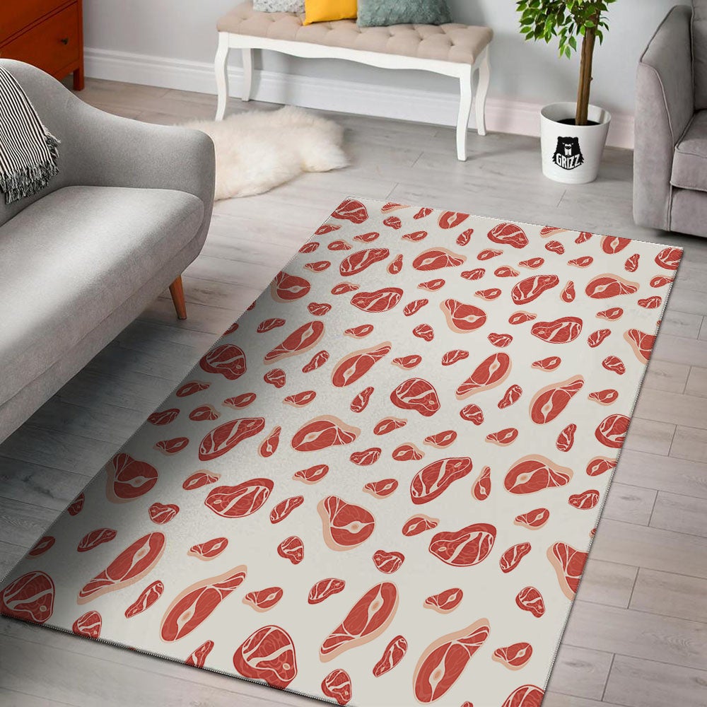 Meat Print Pattern Floor Mat-grizzshop