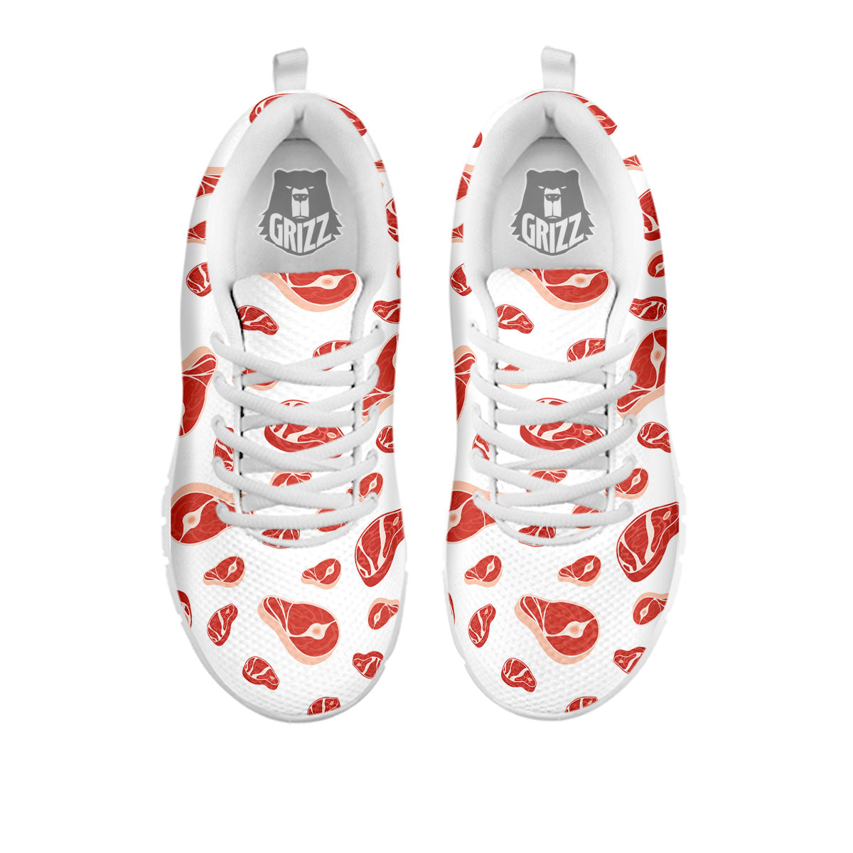 Meat Print Pattern White Sneaker-grizzshop