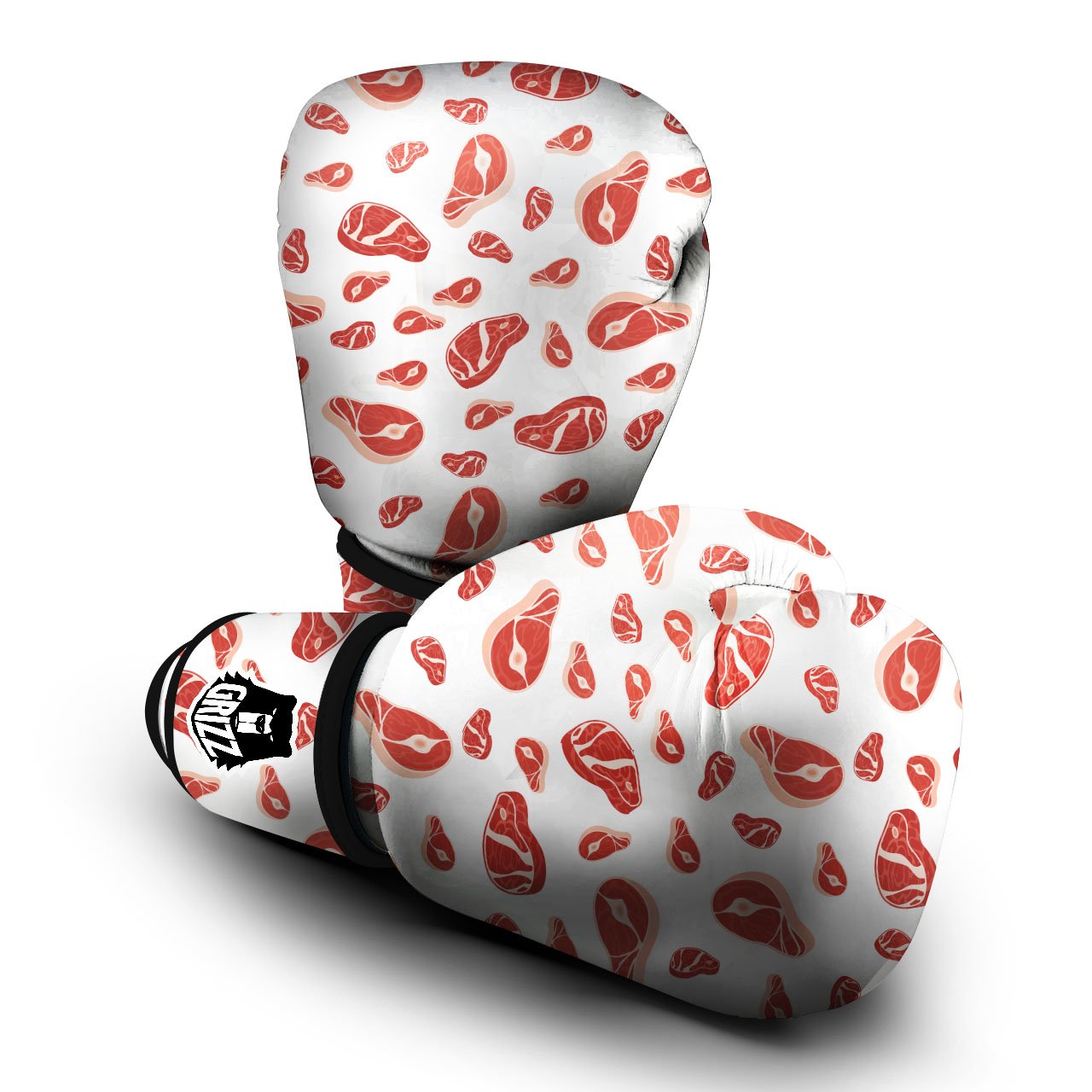 Meat Red Print Pattern Boxing Gloves-grizzshop