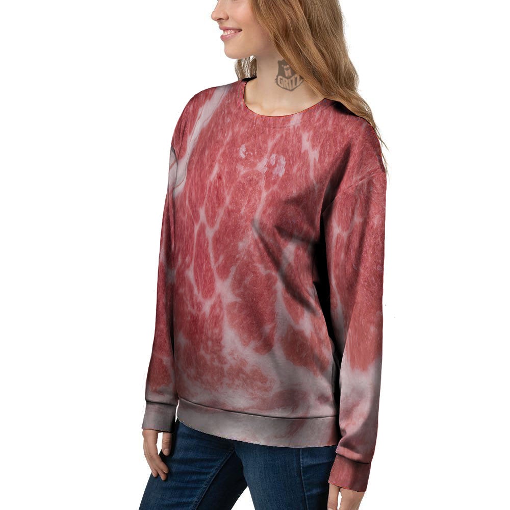 Meat Wagyu Beef Print Women's Sweatshirt-grizzshop