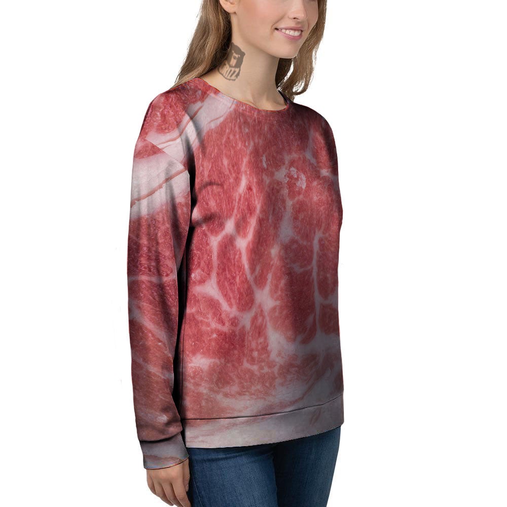 Meat Wagyu Beef Print Women's Sweatshirt-grizzshop