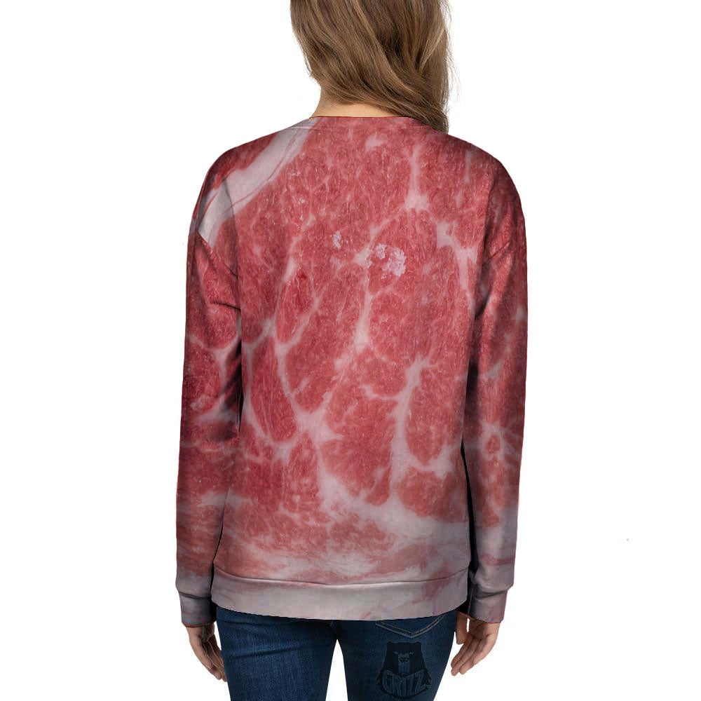 Meat Wagyu Beef Print Women's Sweatshirt-grizzshop