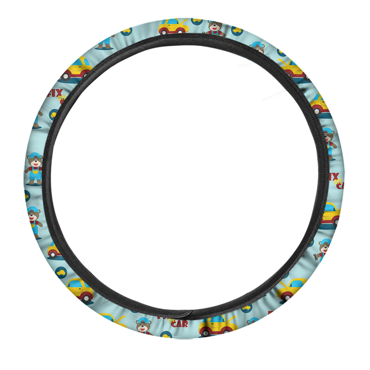 Mechanic Cartoon Print Pattern Car Steering Wheel Cover-grizzshop